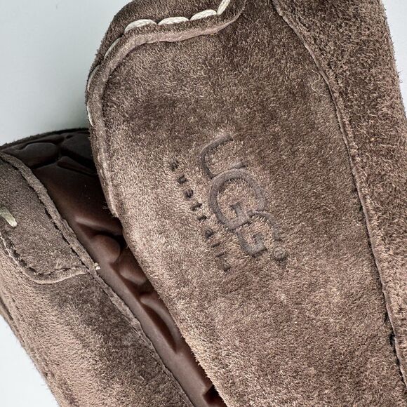 UGG Ansley Women’s Brown Suede Moccasin Slippers Sheepskin Wool Lined Size 8 - Picture 5 of 12
